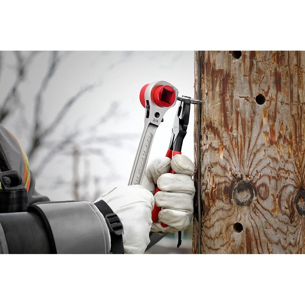Milwaukee 48-22-9216M Lineman's 5-in-1 Racheting Wrench with Milled Face