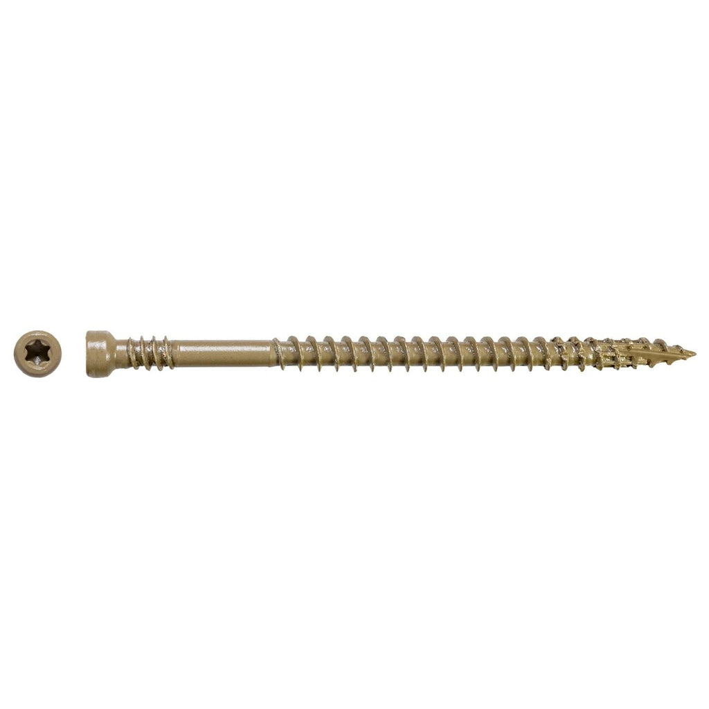 Simpson Strong-Tie FT07212MB Finish Trim Screw, #7 x 2-1/2-in. T10, Trim-Head, Quik Guard, Tan, 1750-Pack