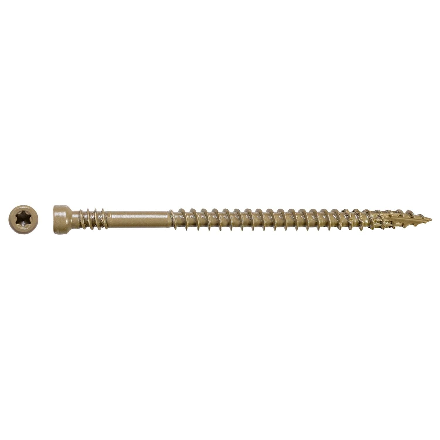 Simpson Strong-Tie FT07212MB Finish Trim Screw, #7 x 2-1/2-in. T10, Trim-Head, Quik Guard, Tan, 1750-Pack