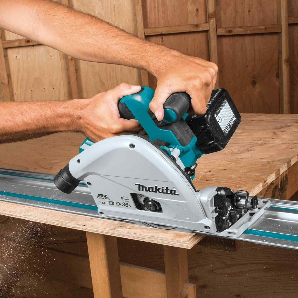 Makita XPS01PTJ Cordless Brushless 36V LXT 6-1/2-Inch Track Saw 5.0Ah Kit