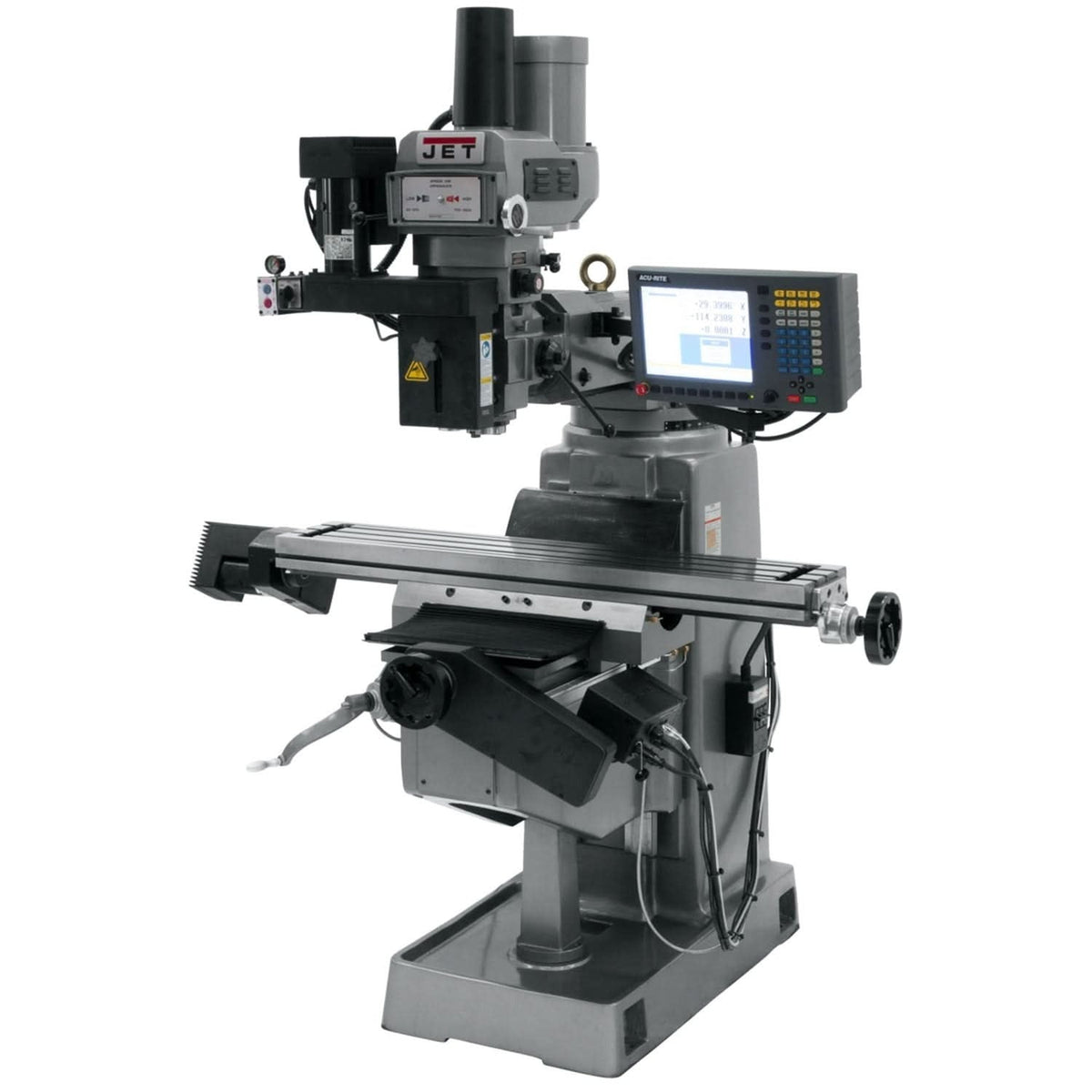 JET 690684 JTM-1050EVS2/230 Mill With 3-Axis Acu-Rite MilPwr G2 CNC Controller with Air Powered Drawbar