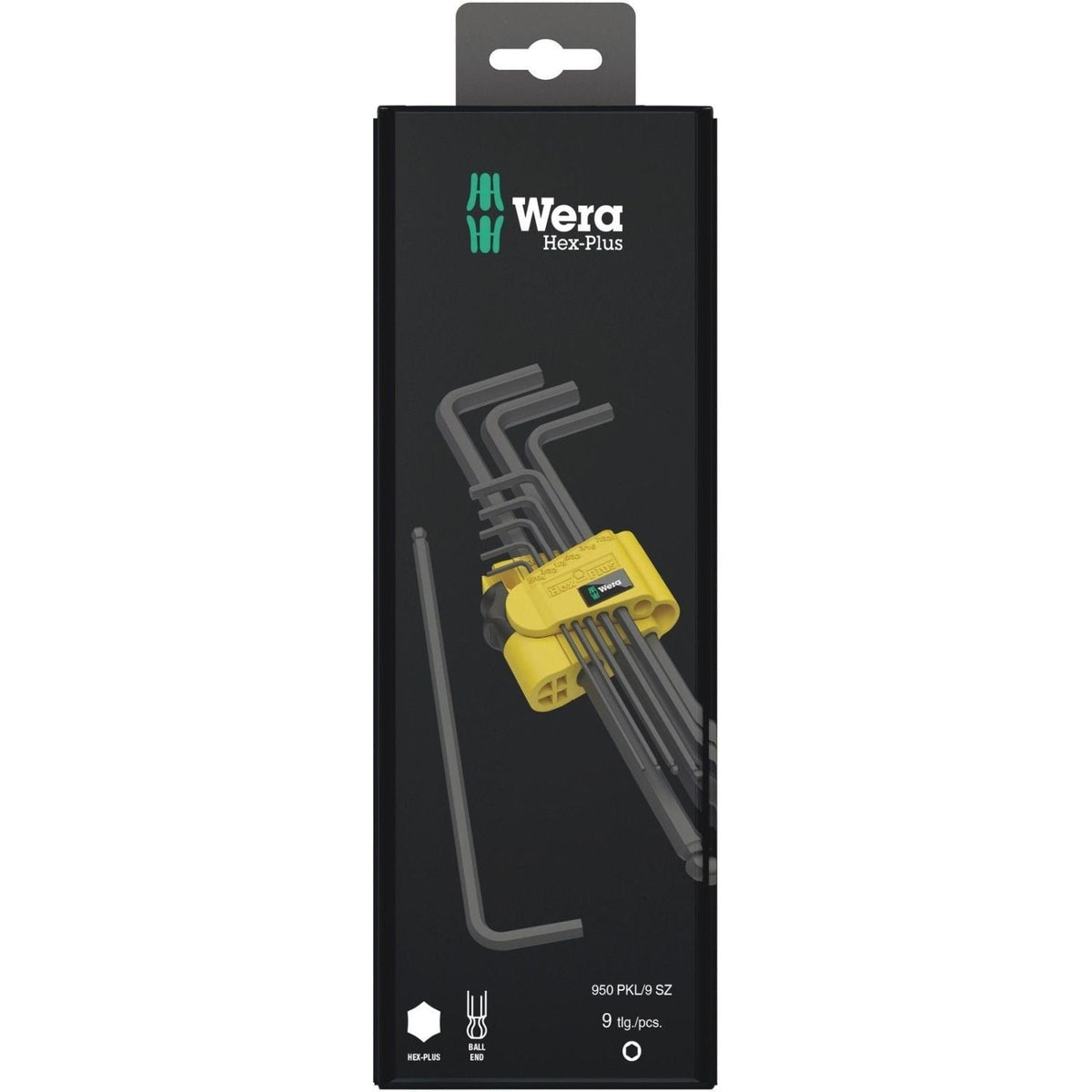 Wera 950/9 Hex-Plus Imperial 1 SB L-Key Set, Imperial, Blacklaser, 9-Pieces