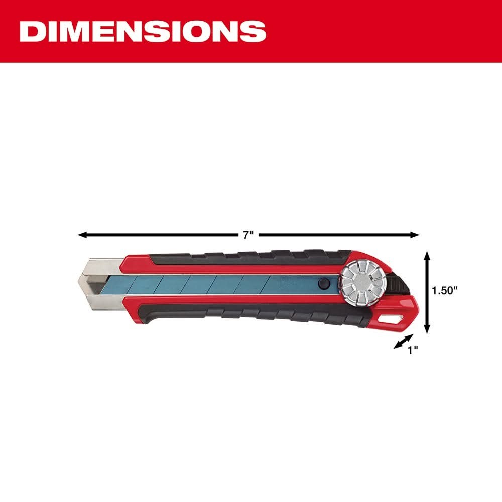 Milwaukee 48-22-1962 25mm Snap Off Knife with Metal Lock and Precision Cut Blade