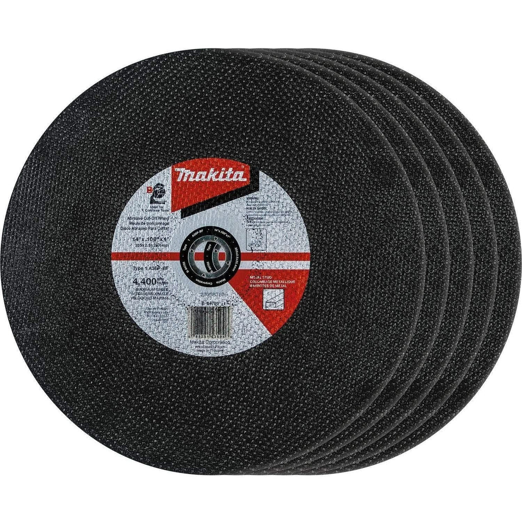 Makita B-64705-5 14" x 3/32" x 1" Abrasive Cut-Off Wheel, 5/pk