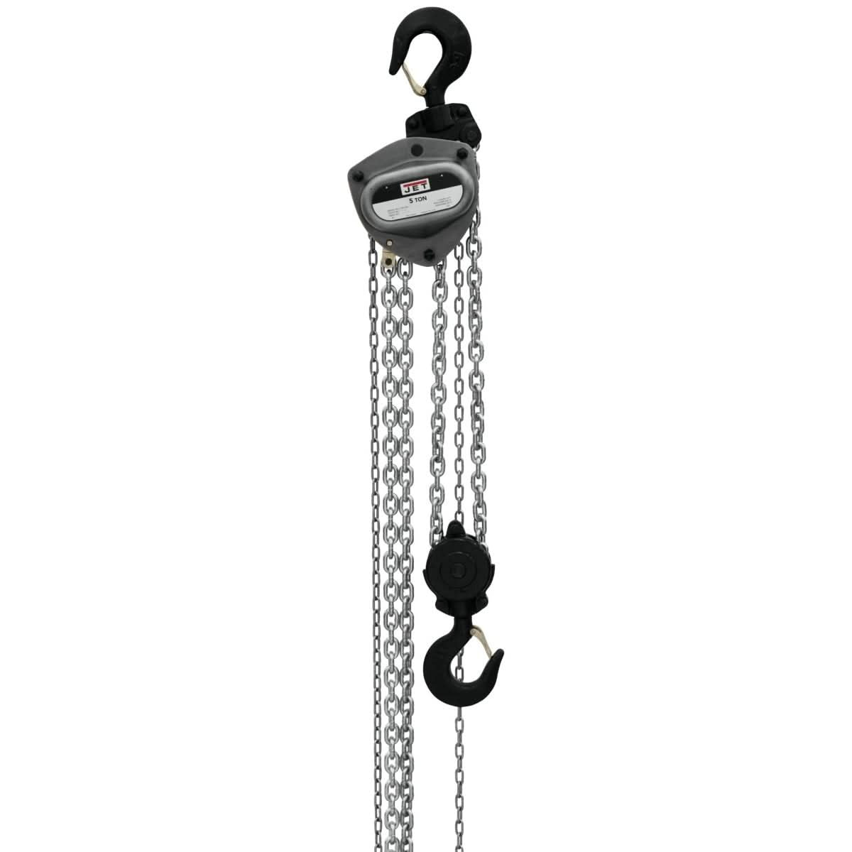 JET 208120 L-100-500WO-20, 5-Ton Hand Chain Hoist With 20-Foot Lift & Overload Protection