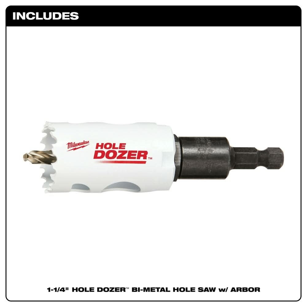 Milwaukee 49-56-9664 1-1/4-Inch Hole Dozer Bi-Metal Hole Saw with Arbor