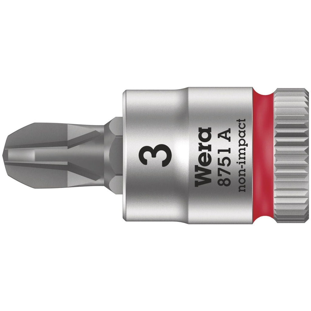 Wera 8751 A Phillips Zyklop Bit Socket, 1/4-in. Drive, Ph 3x28-mm.