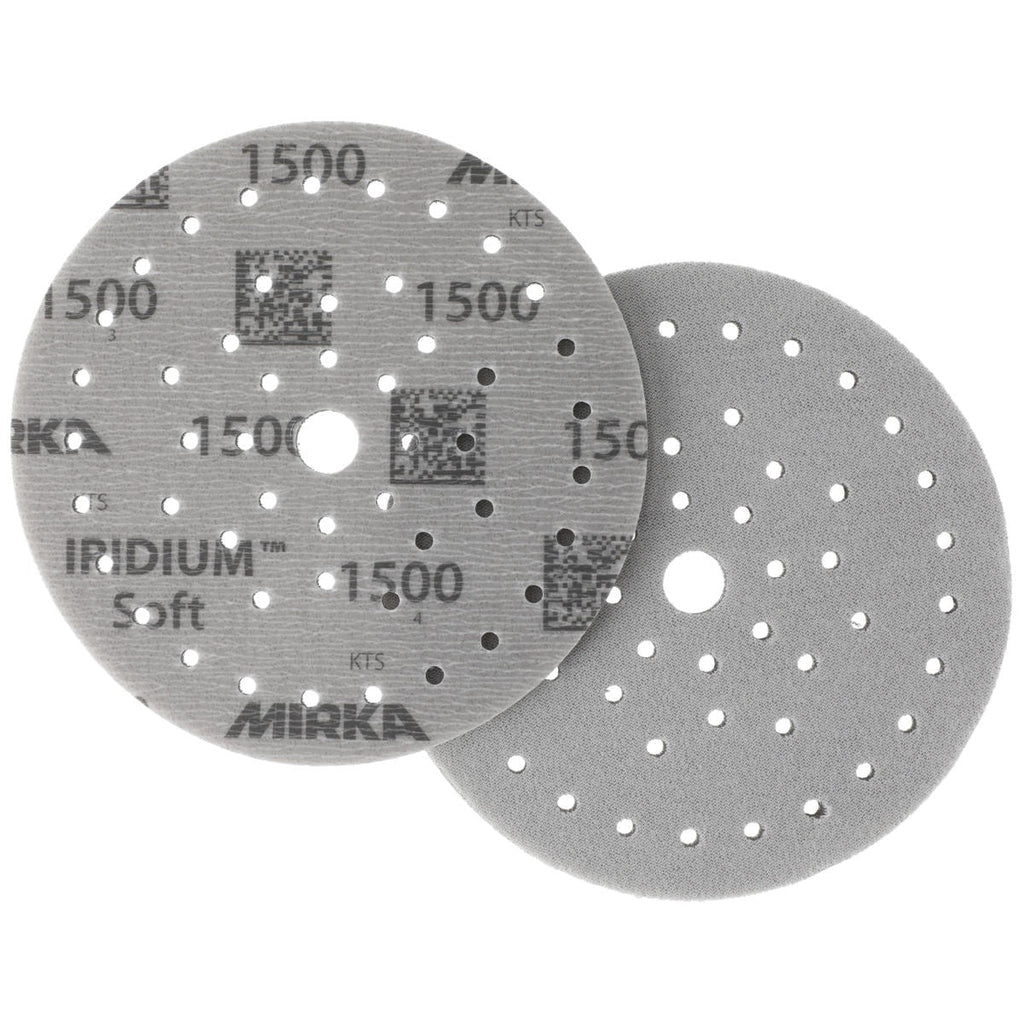 Mirka Iridium Soft 6-in. 400 Grit Grip Multifit Sanding Discs for Dust-Free Dry Sanding (24-6MF-400)
