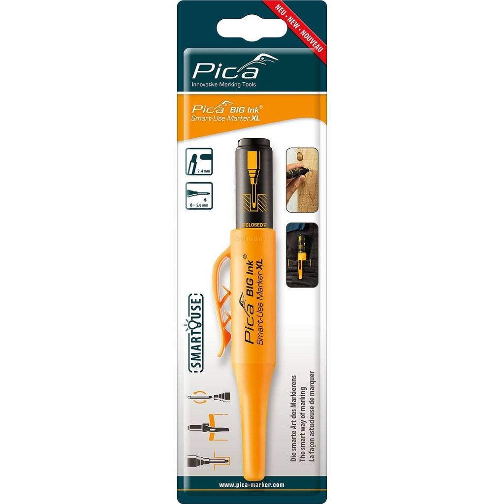 Pica 170/46/SB Black Ink Marker For Deep Hole w/ Quiver Holder, 1-Pack