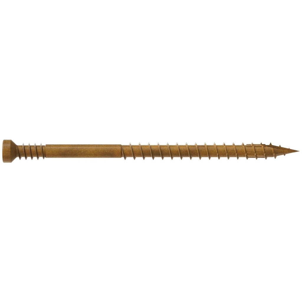Simpson Strong-Tie FT07212R400 Finish Trim Screw, #7 x 2-1/2-in. T10, Trim-Head, Quik Guard, Tan, 400-Pack
