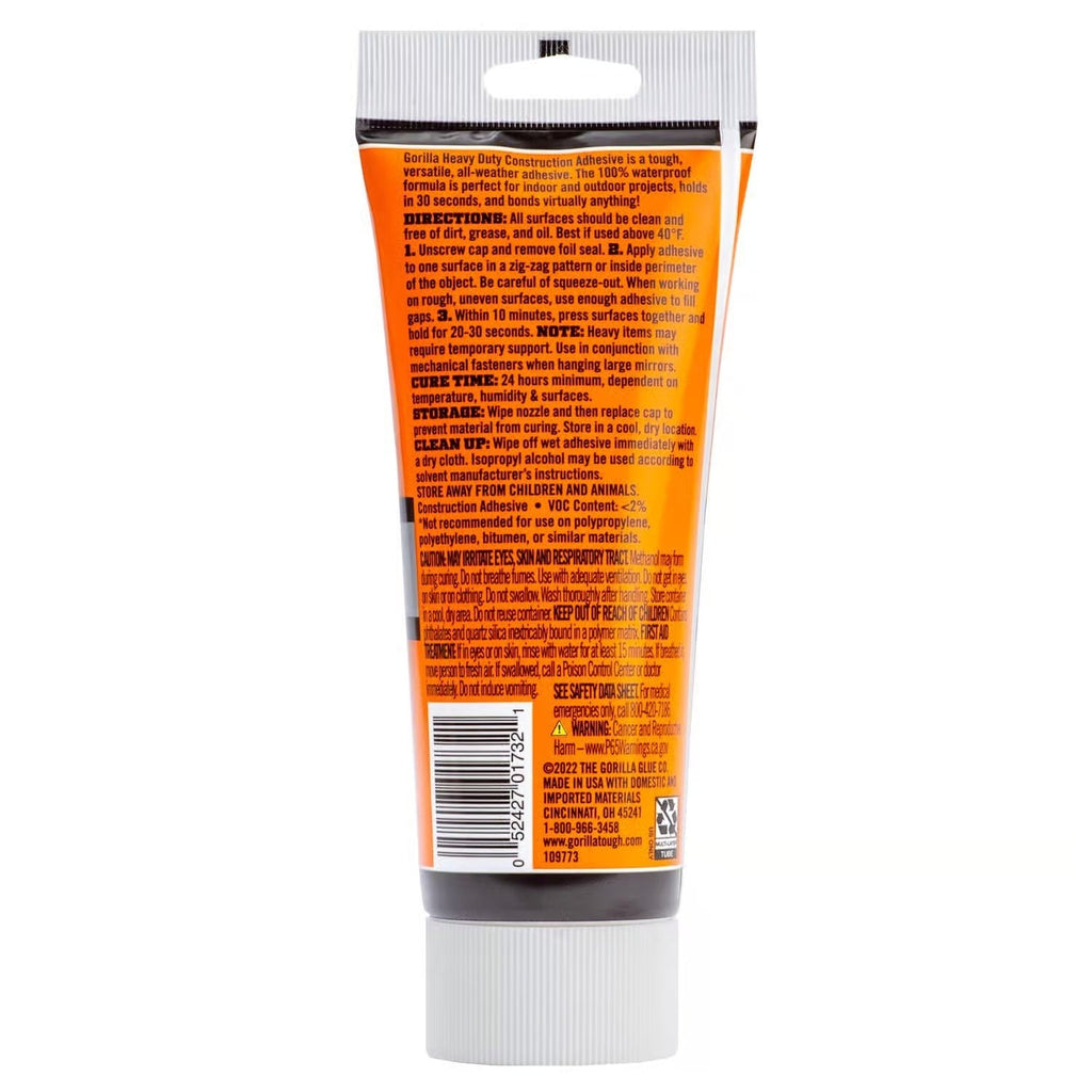 Gorilla Glue Heavy Duty All Purpose Construction Adhesive, 7-oz. (108724)
