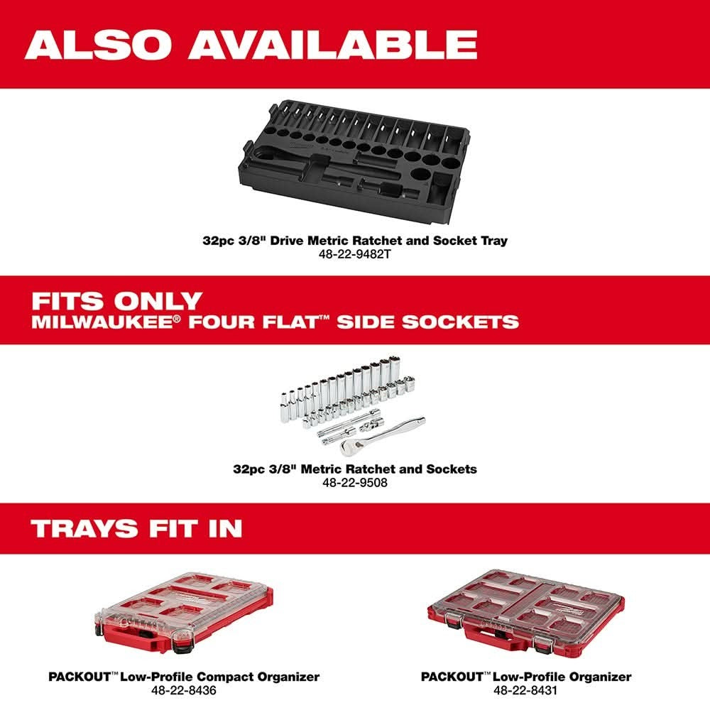Milwaukee 48-22-9508 3/8" Drive 32-Piece Metric Ratchet & Socket Set