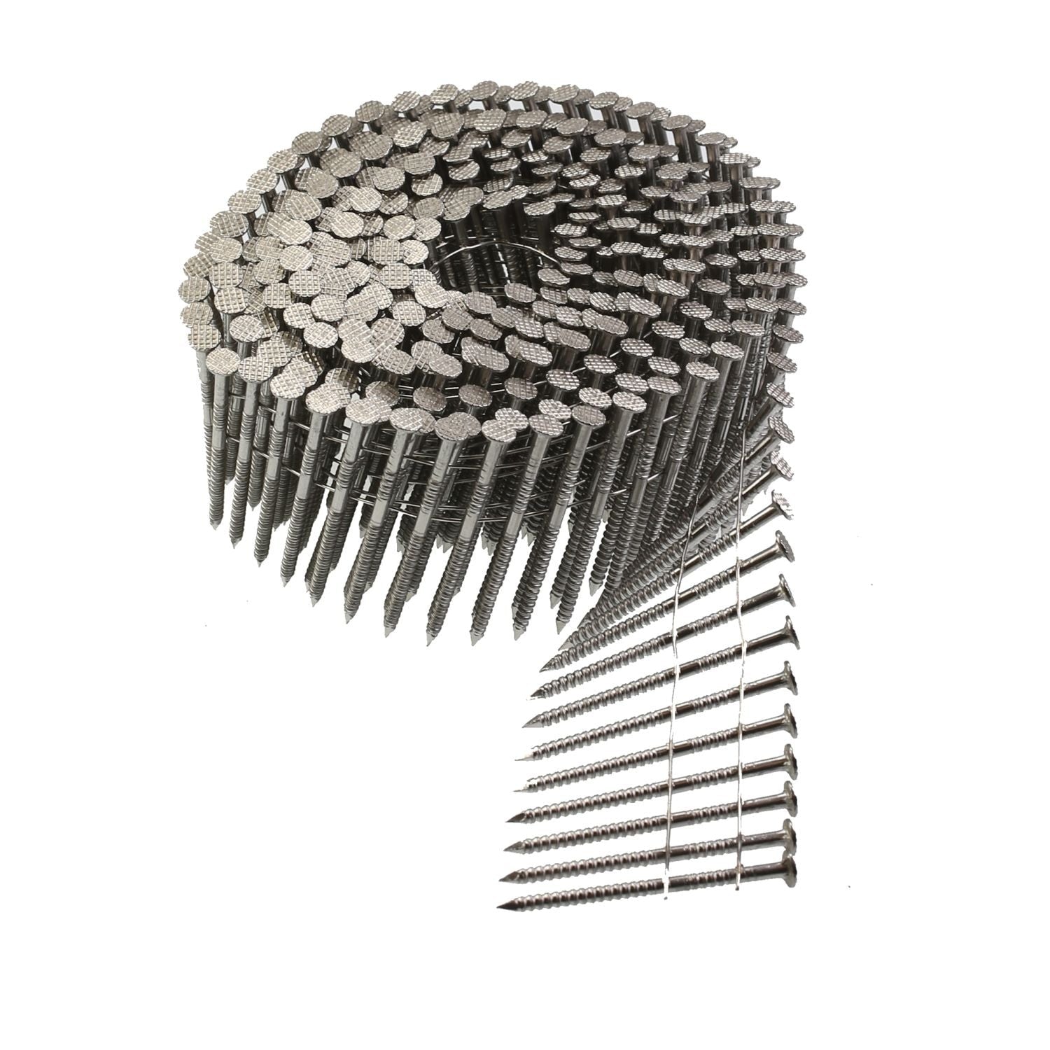 Simpson Strong-Tie S13A175SNBP 15° Wire Coil, Full Round Head, Ring-Shank Siding Nail, 1-3/4-in. Type 304, 1200-Pack