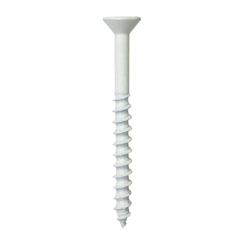 Simpson Strong-Tie TNTW25234TF Titen Turbo, 1/4-in. x 2-3/4-in. 6-Lobe Flat-Head Concrete and Masonry Screw, White, 100-Pack