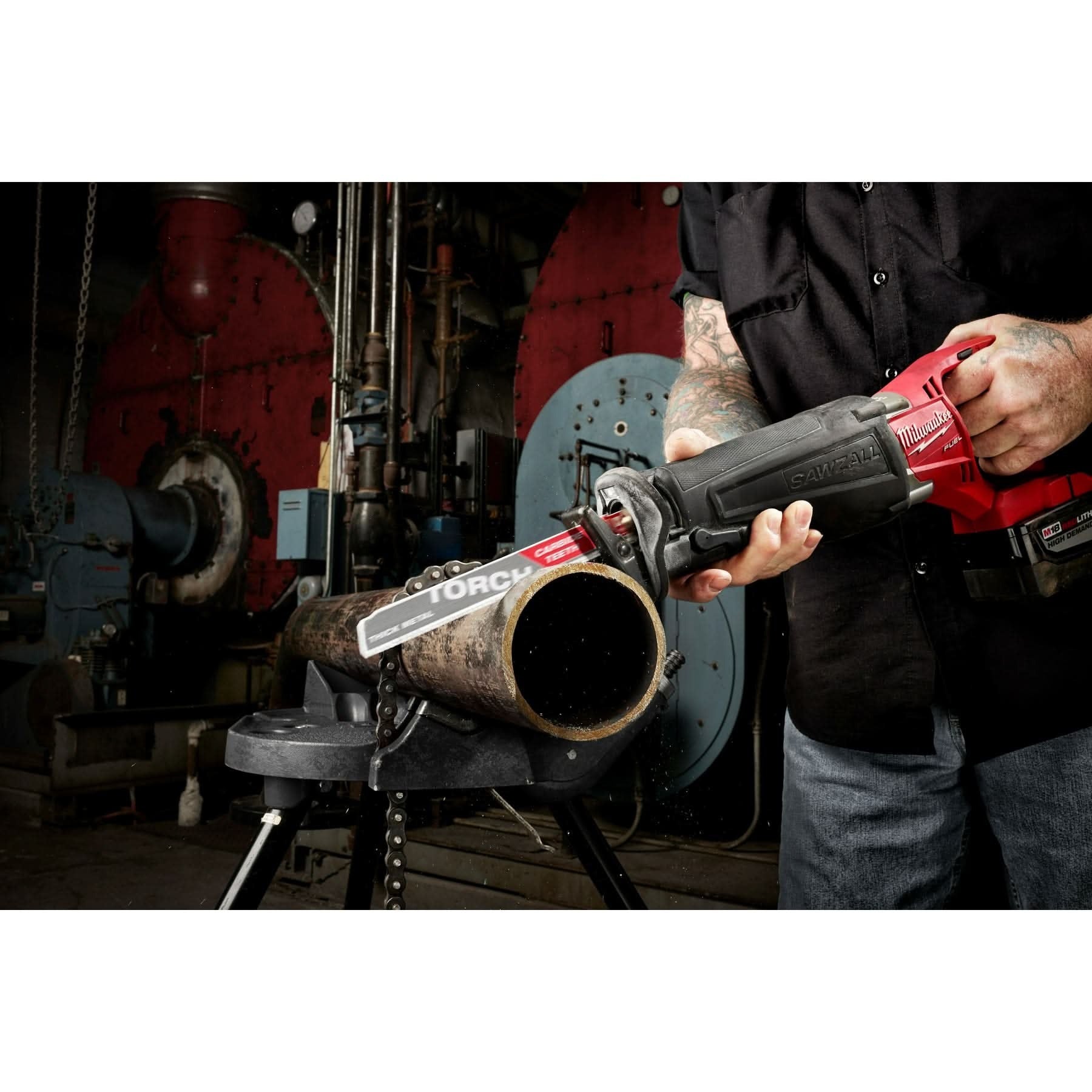 Milwaukee 48-00-5503 12-Inch 7-TPI The TORCH with Carbide Teeth SAWZALL Reciprocating Saw Blade, 5-Pack