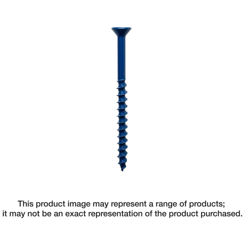 Simpson Strong-Tie TNT18134TFC8 Titen Turbo, 3/16-in. x 1-3/4-in. 6-Lobe Flat-Head Concrete and Masonry Screw, Blue, 8-Pack