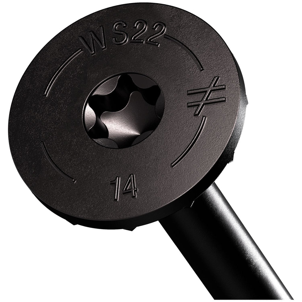 Simpson Strong-Tie SDWS221400DBBR50 Strong-Drive SDWS TIMBER Screw (Exterior Grade), 0.220-in. x 14-in. T40, Black, 50-Pack