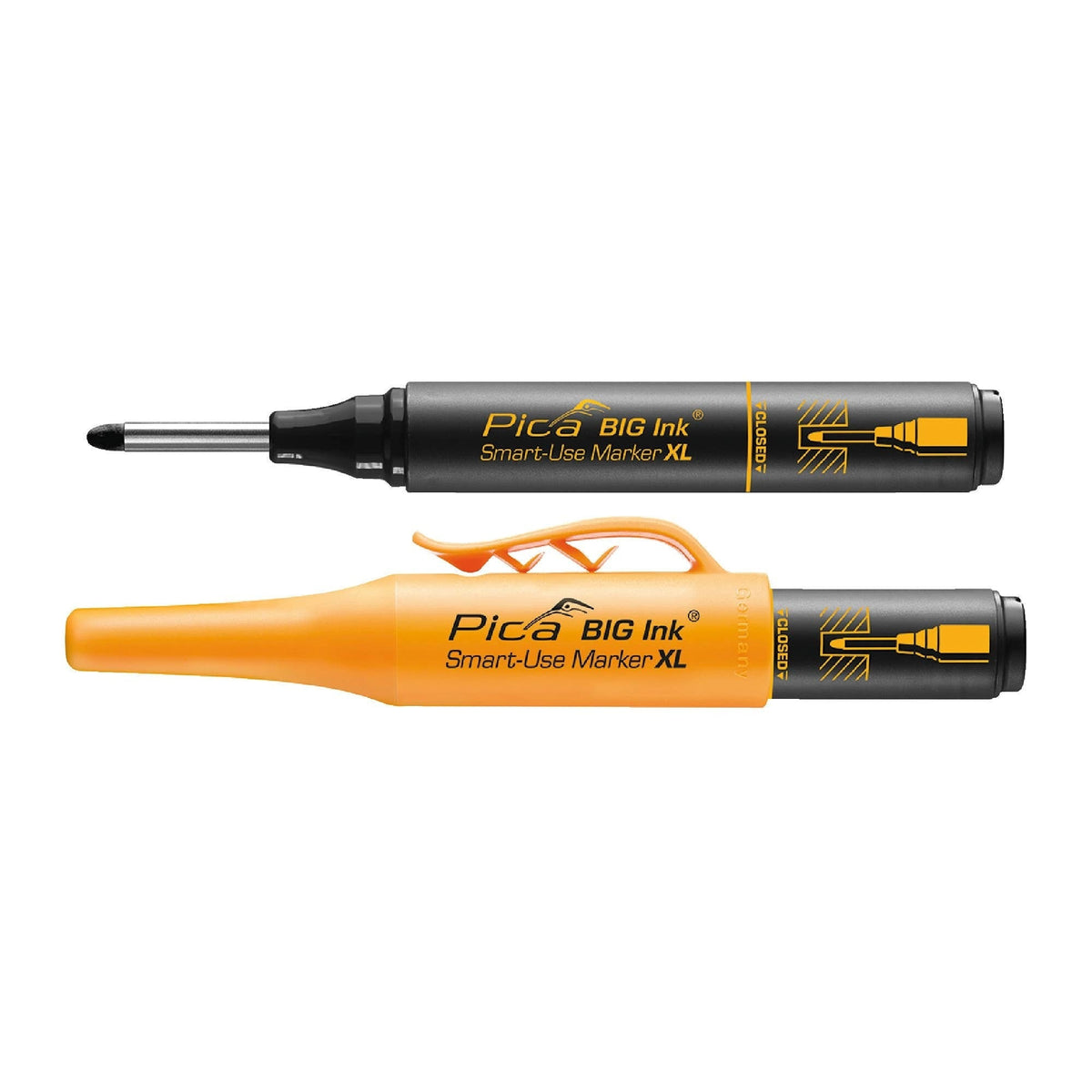 Pica 170/46/SB Black Ink Marker For Deep Hole w/ Quiver Holder, 1-Pack