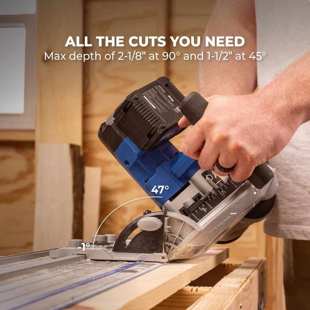 Kreg 20V Ionic Drive 6-1/2-in. Cordless Plunge-Cut Track Saw, Tool Only (KPTPS100A)