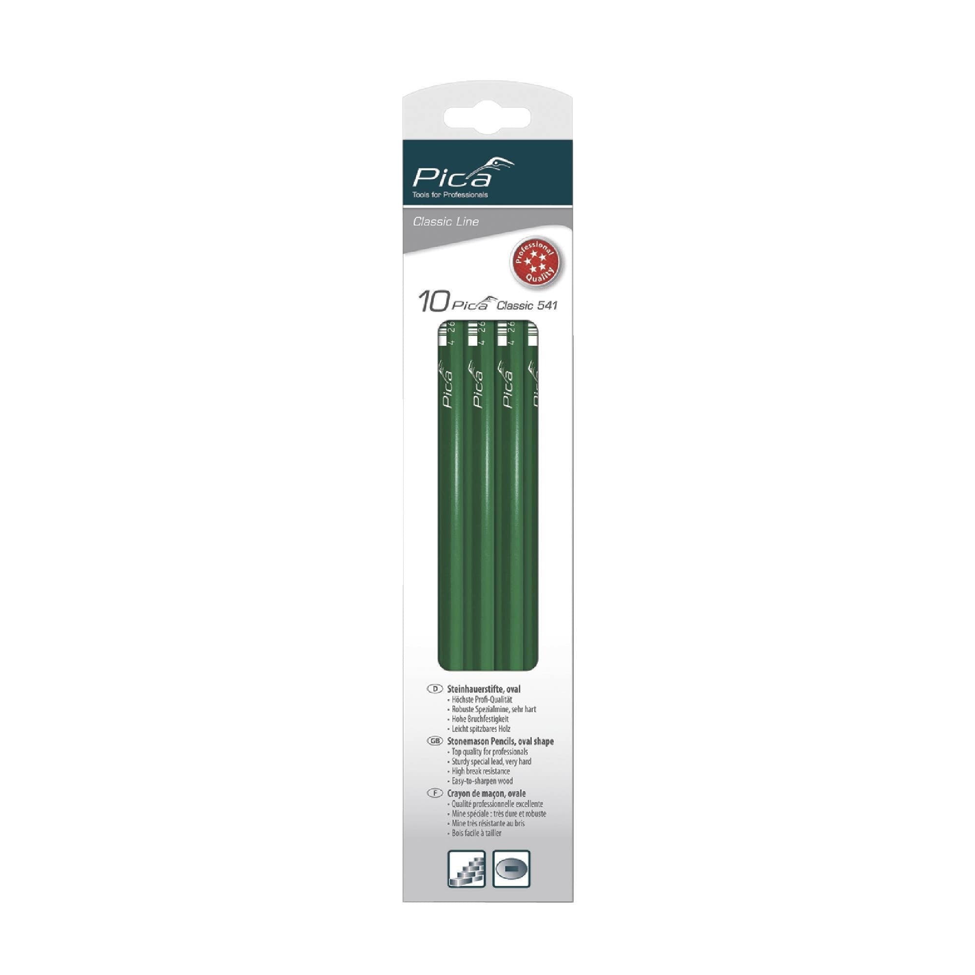Pica 541/30-10 Green Stonemason Pencil, 10-Pack