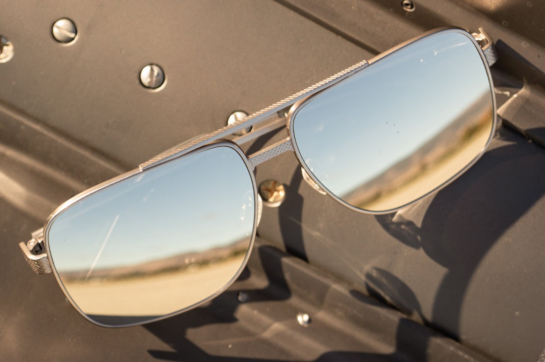 Heat Wave Nimitz Gun Metal Frame SILVER Lens Sunglasses