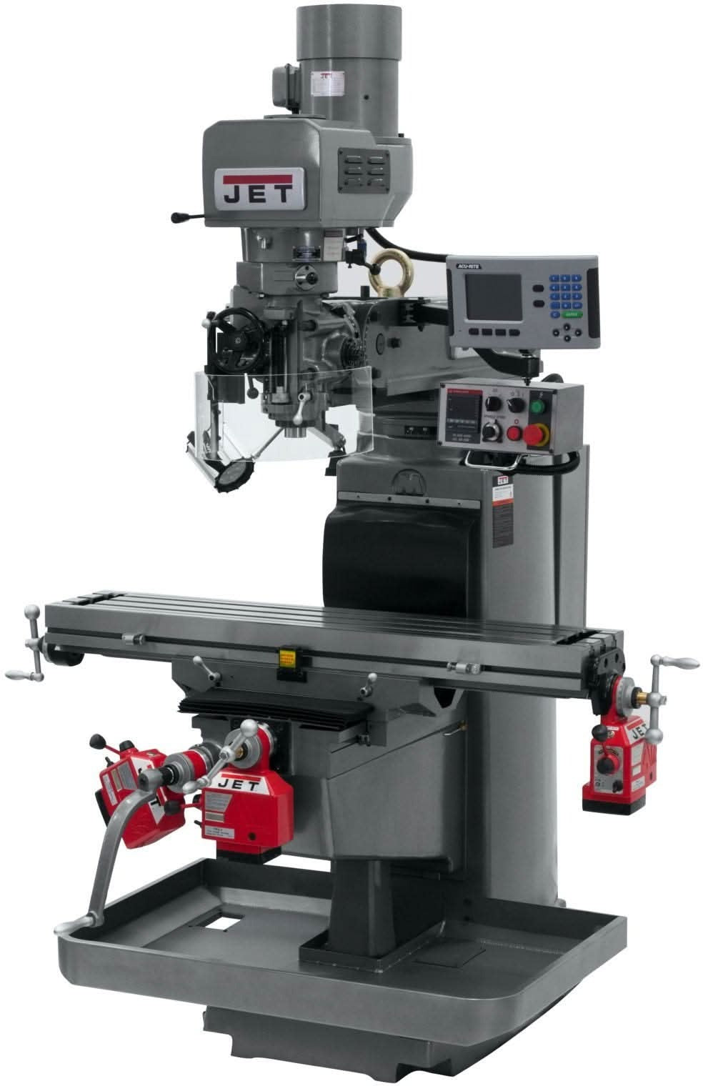 Jet Tools 690633 JTM-1050EVS2/230 Mill With 3-Axis Acu-Rite 200S DRO (Quill) With X, Y and Z-Axis Powerfeeds