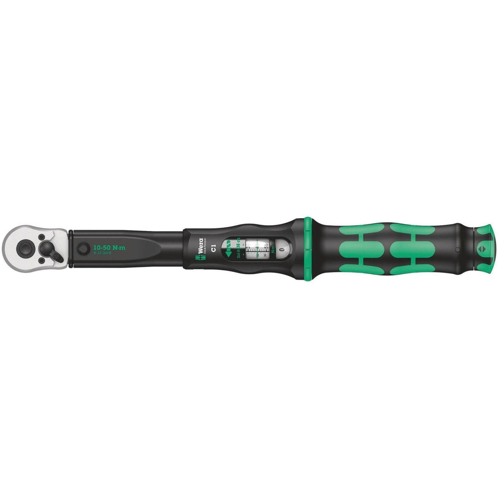 Wera Click-Torque C 1 Torque Wrench With Reversible Ratchet, 10-50 Nm, 1/2-in.x10-50 Nm