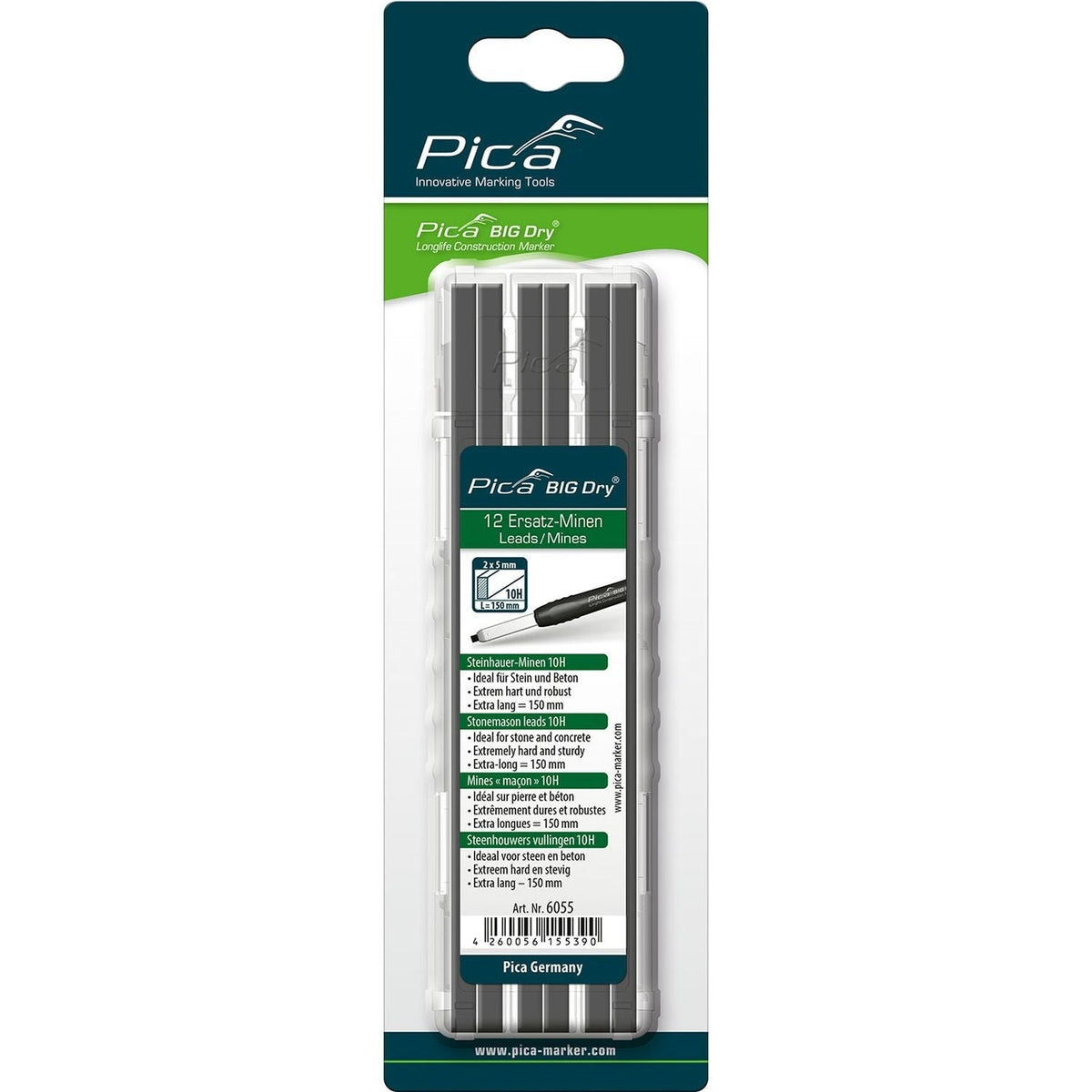 Pica 6055/SB Replacement Lead Refills Big-Dry, 12-Pack