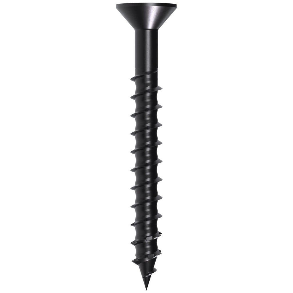 Simpson Strong-Tie TNTBL25214TF Titen Turbo, 1/4-in. x 2-1/4-in. 6-Lobe Flat-Head Concrete and Masonry Screw, Black, 100-Pack