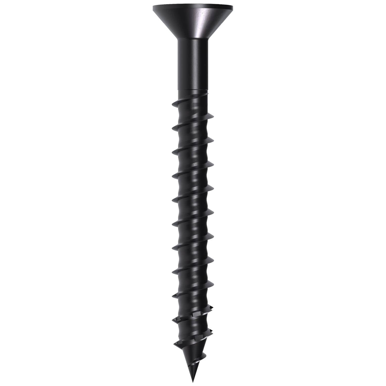 Simpson Strong-Tie TNTBL25214TF Titen Turbo, 1/4-in. x 2-1/4-in. 6-Lobe Flat-Head Concrete and Masonry Screw, Black, 100-Pack