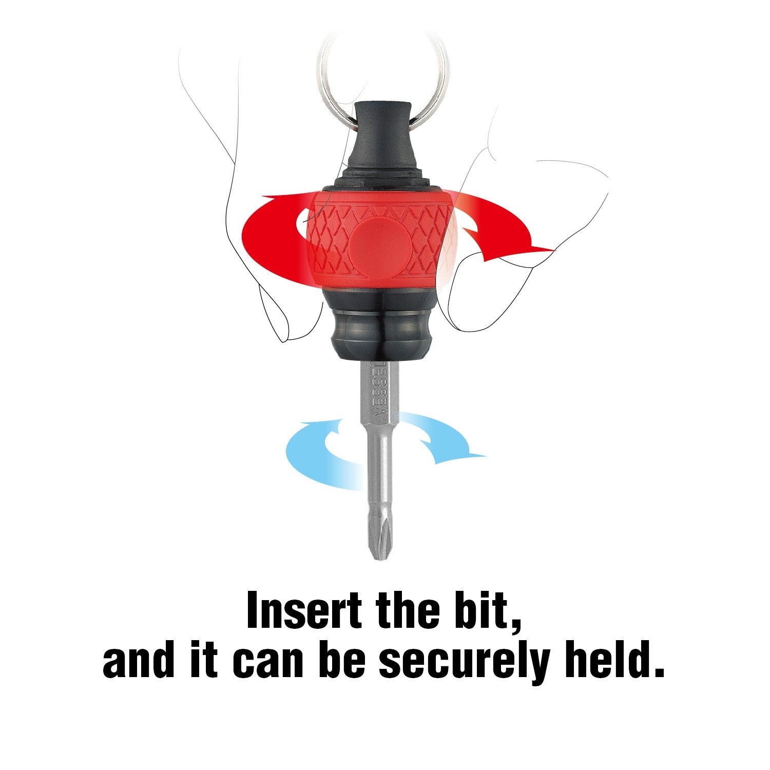 Vessel 220USBS1U "Speed Promotion" e-Assist USB Rechargeable High Speed Screwdriver w/ 11-Pc Bit Set + Ball Grip Holder