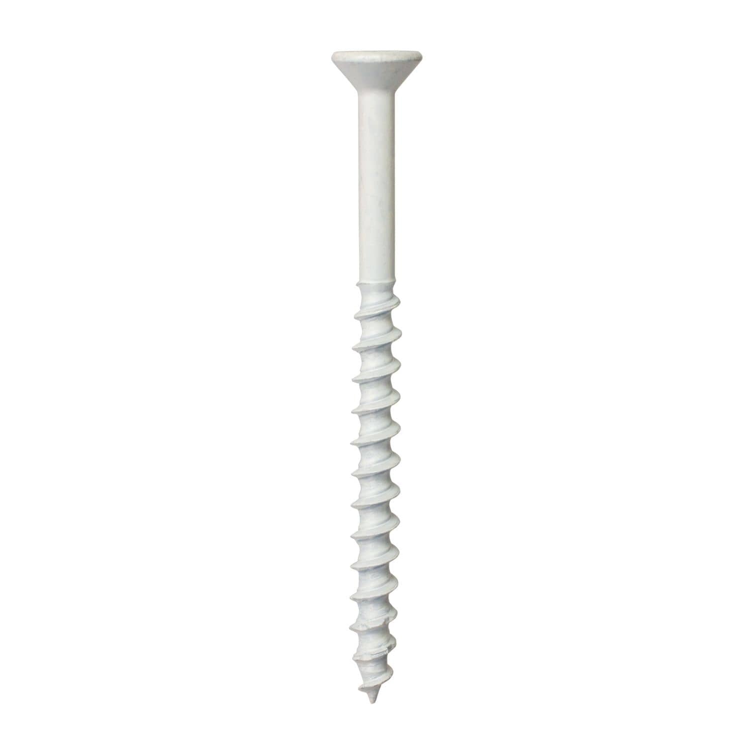 Simpson Strong-Tie TNTW18234TFC25 Titen Turbo, 3/16-in. x 2-3/4-in. 6-Lobe Flat-Head Concrete and Masonry Screw, White, 25-Pack