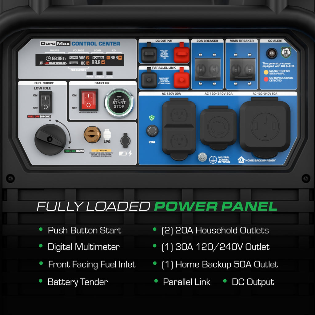 DuroMax XP13500iH 13,500-Watt 550cc Dual Fuel Portable Inverter Generator with CO Alert (XP13500iH)