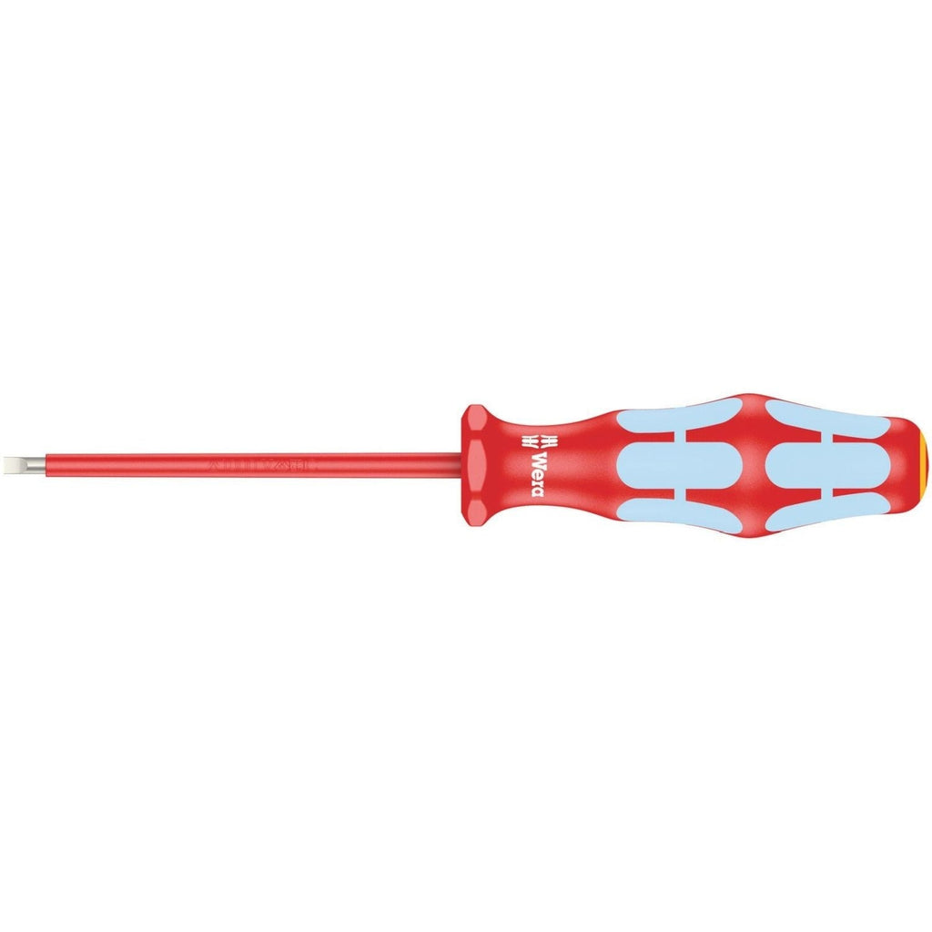 Wera 3160 I VDE Insulated Screwdriver For Slotted Screws, Stainless, 0.5x3x80-mm.