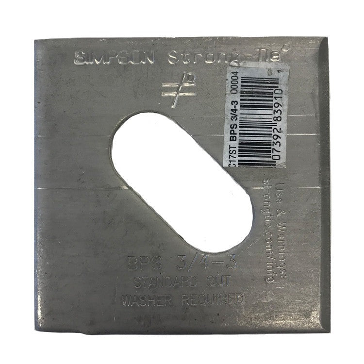 Simpson Strong-Tie BPS 3/4-3 BPS 3-in. x 3-in. Slotted Bearing Plate with 3/4-in. Bolt Dia.