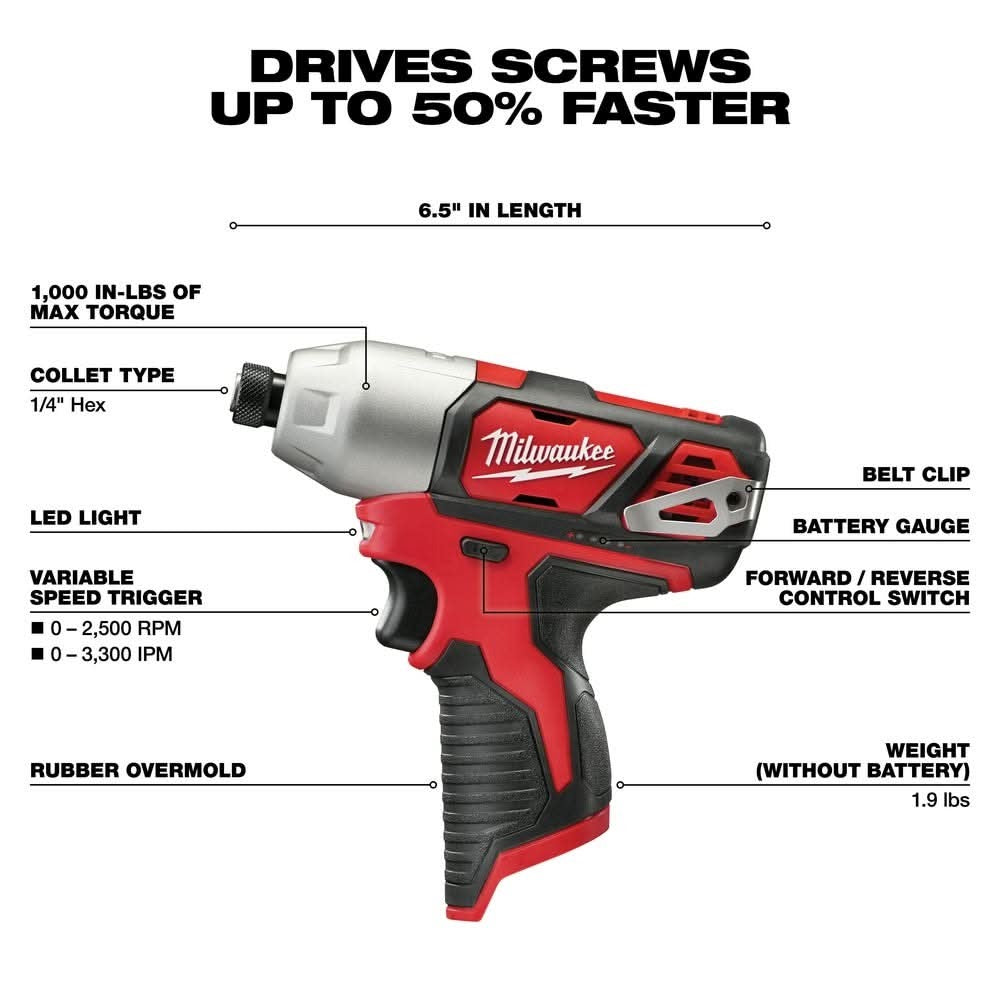 Milwaukee 2497-22 M12 Cordless 2-Tool Combo Kit