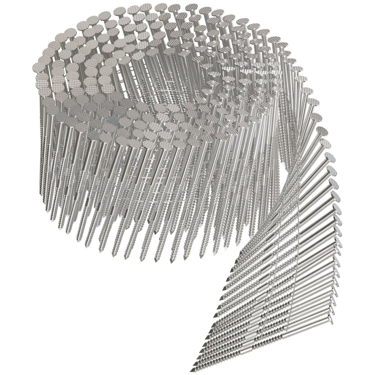Simpson Strong-Tie S13A250WWCBP 15° Wire Coil, Painted, Full Round Head, Ring-Shank Nail, 2-1/2-in. x .092-in. Type 304, White, 900-Pack