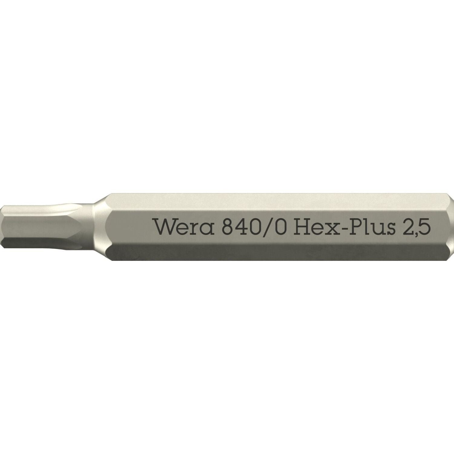 Wera 840/0 Hex-Plus Micro Bit For Hexagonal Socket Head Screws, 2.5x30-mm.