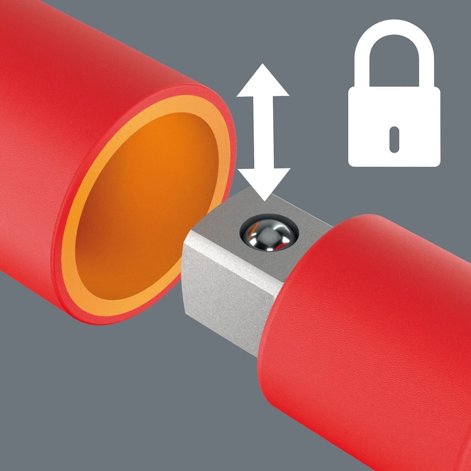 Wera 410 I VDE A Ra Vde-insulated T-Handle Adapter Screwdriver With Ratchet Functionality For 1/4-in. Sockets, 1/4-in.x130-mm.