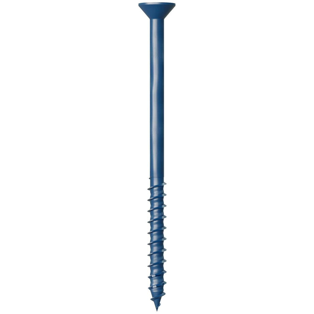 Simpson Strong-Tie TNT25400TF Titen Turbo, 1/4-in. x 4-in. 6-Lobe Flat-Head Concrete and Masonry Screw, Blue, 100-Pack