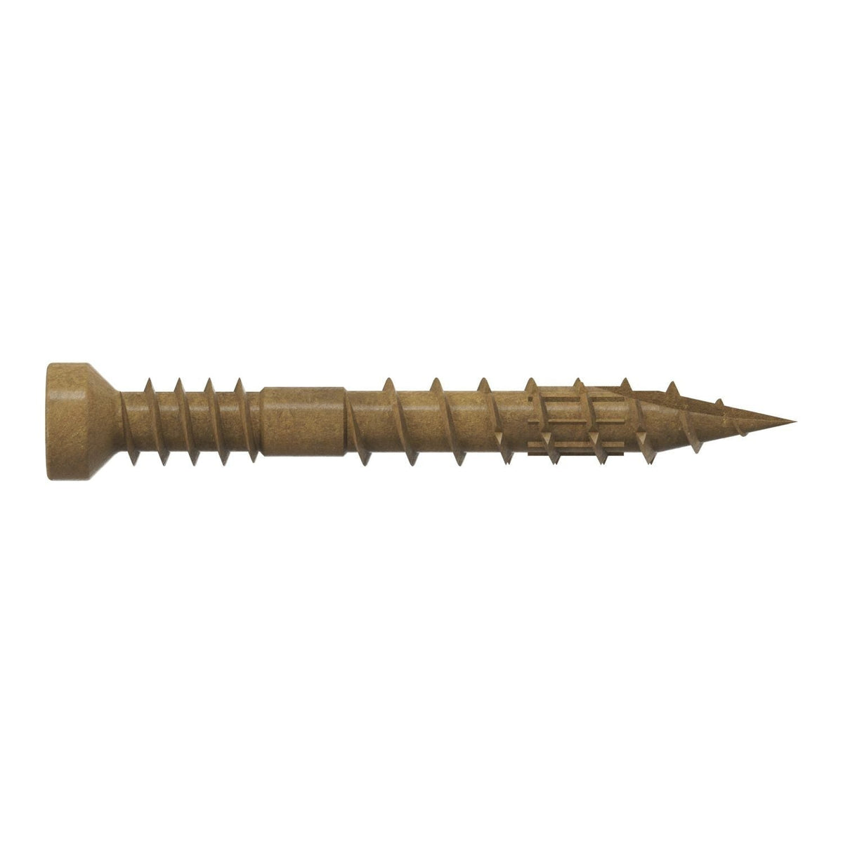 Simpson Strong-Tie FT07114R500 Finish Trim Screw, #7 x 1-1/4-in. T10, Trim-Head, Quik Guard, Tan, 500-Pack