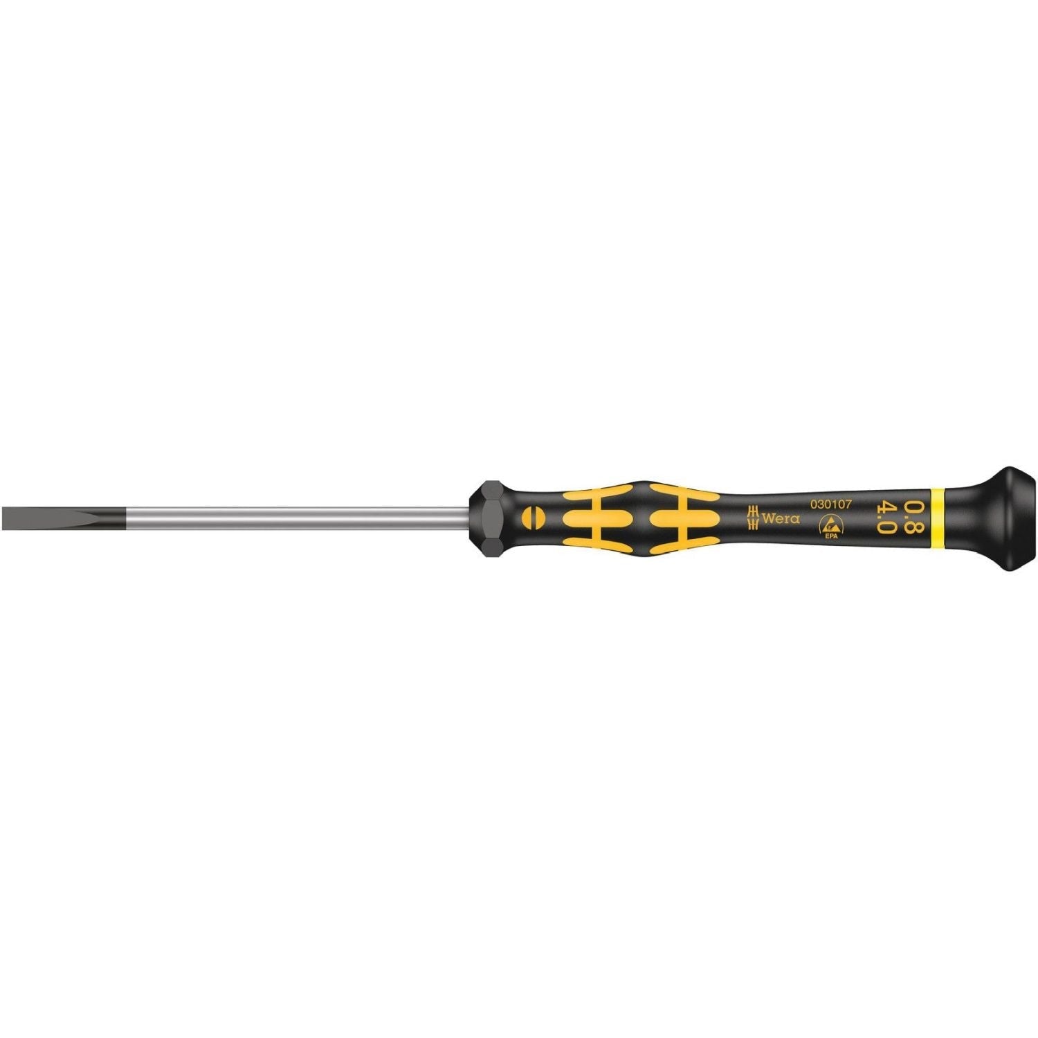 Wera 1578 A Esd Kraftform Micro Screwdriver For Slotted Screws, 0.40x2.5x80-mm.