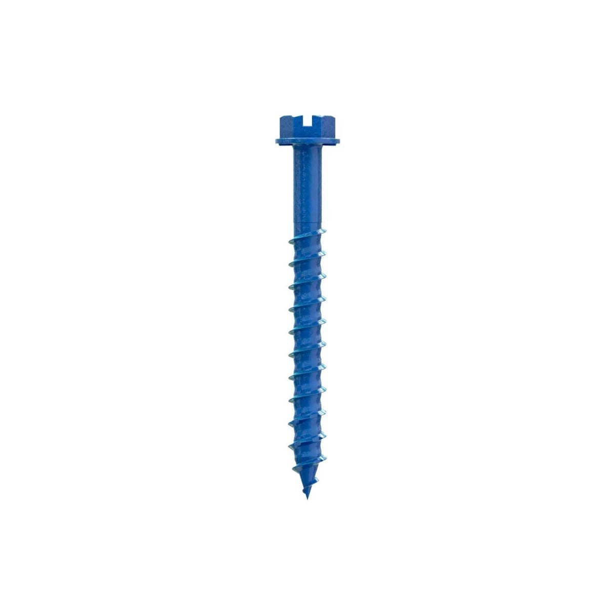Simpson Strong-Tie TNT25214HC8 Titen Turbo, 1/4-in. x 2-1/4-in. Hex-Head Concrete and Masonry Screw, Blue, 8-Pack