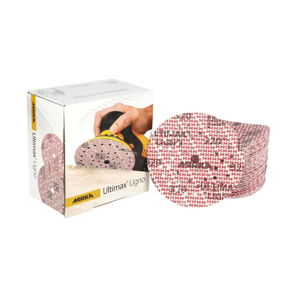 Mirka Ultimax Ligno 5-in. 40 Grit Multifit Grip Sanding Discs for Wood, 50-Pack (UL-5MF-040)