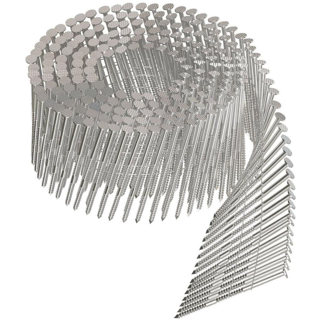 Simpson Strong-Tie S13A225SNBP 15° Wire Coil, Full Round Head, Ring-Shank Siding Nail, 2-1/4-in. Type 304, 900-Pack