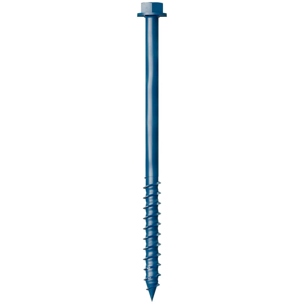 Simpson Strong-Tie TNT25400H Titen Turbo, 1/4-in. x 4-in. Hex-Head Concrete and Masonry Screw, Blue, 100-Pack