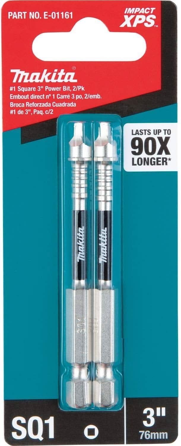 Makita E-01161 Impact XPS #1 Square 3" Power Bit, 2/pk