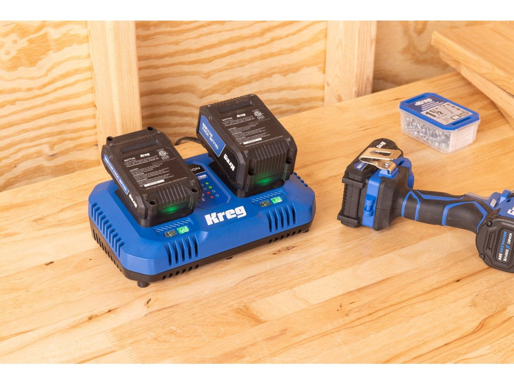 Kreg 20V Cordless Blue Ion Dual Fast Battery Charger (CRGR402B)