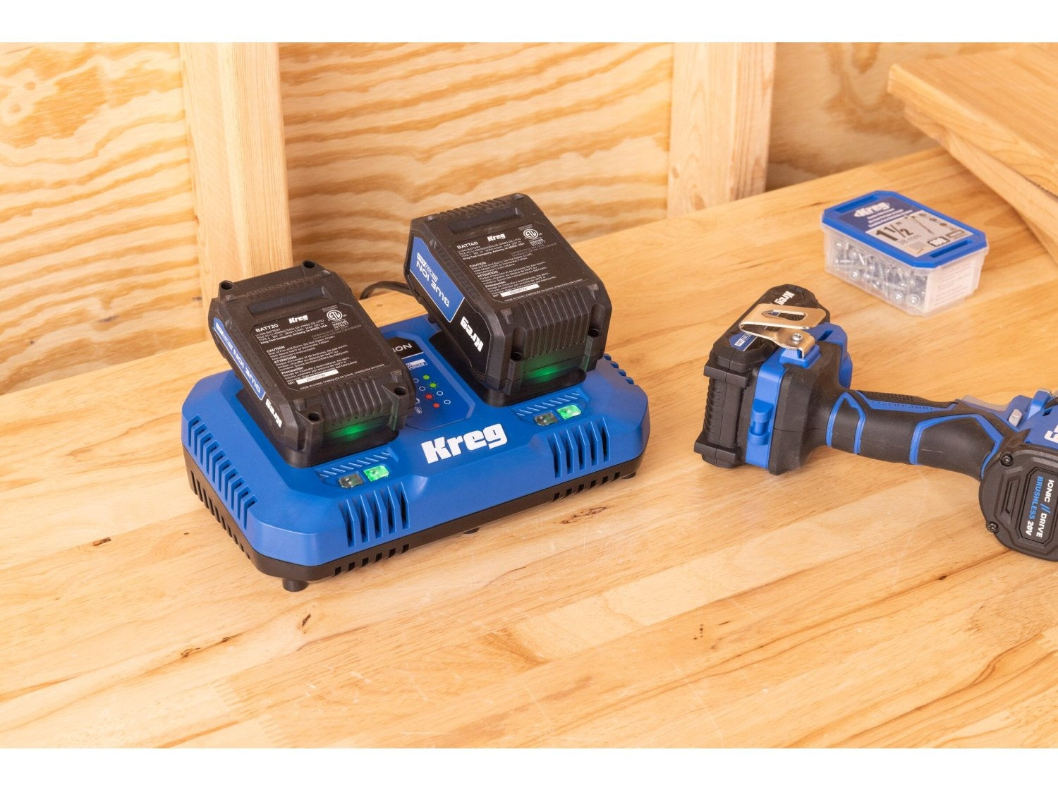 Kreg 20V Cordless Blue Ion Dual Fast Battery Charger (CRGR402B)