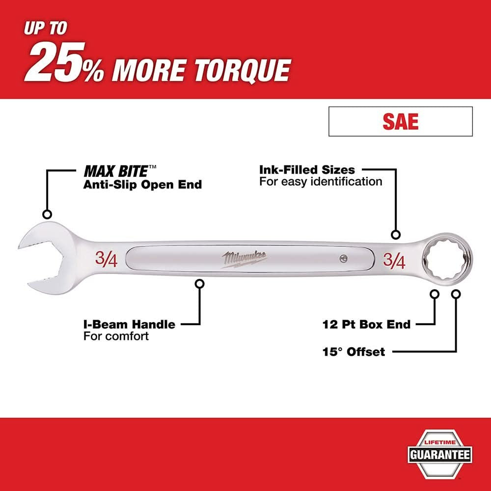 Milwaukee 48-22-9415 15-Piece Combination Wrench Set - SAE